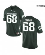 Women's Jeremy Schram Michigan State Spartans #68 Nike NCAA Green Authentic College Stitched Football Jersey QX50I10AE